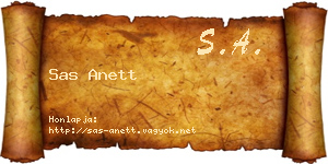 Sas Anett névjegykártya